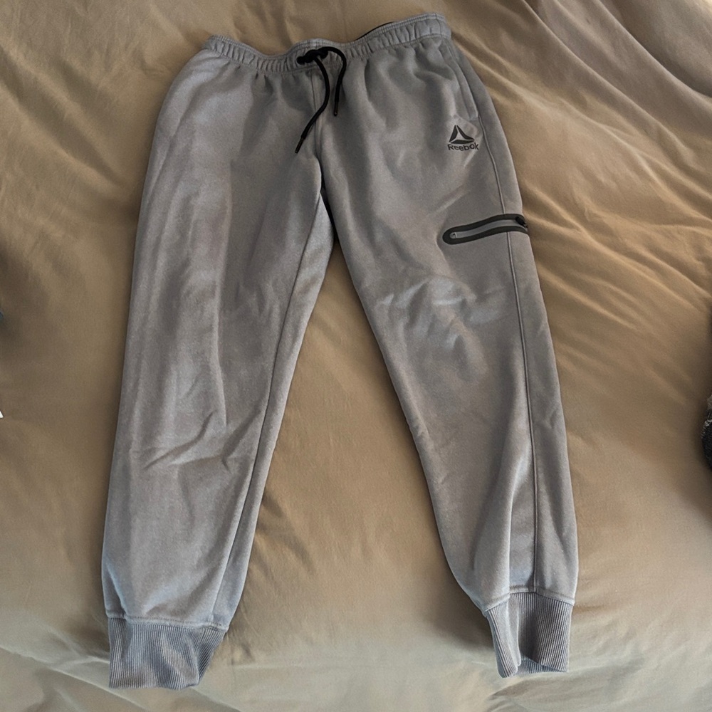 Reebok Kids Light Gray Joggers with Black Accents